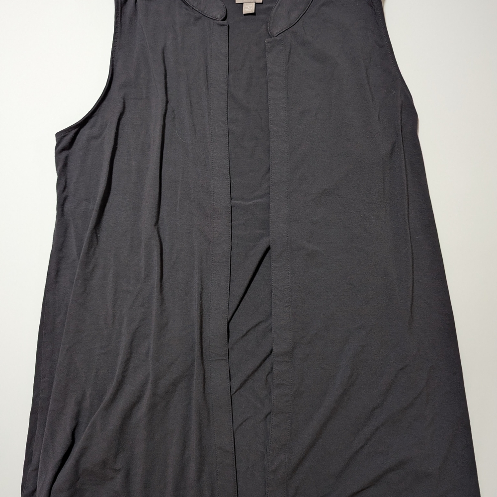 J. Jill Black Sleeveless Pleated Vest